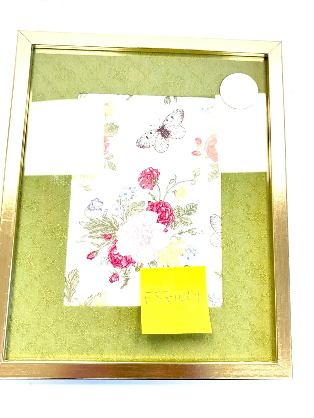 Eccolo Gold Frame 5 x 7 Matted Green Textured Fabric F571024
